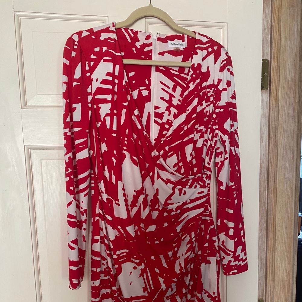Beautiful red and white Calvin Klein dress